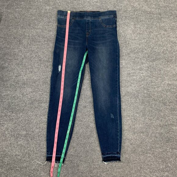 Spanx by Sara Blakely Jeggings Womens L Large Blue Denim Distressed Shape & Lift - Picture 8 of 15